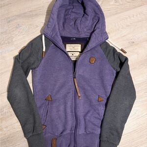 Naketano Purple and Gray Women's Hoodie